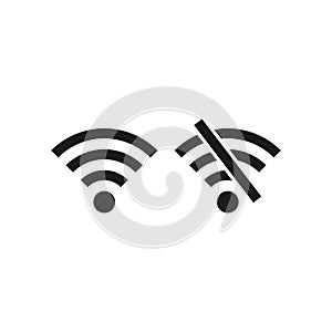 Wi-fi icon set. Wireless technology collection. Black wifi pictogram group.